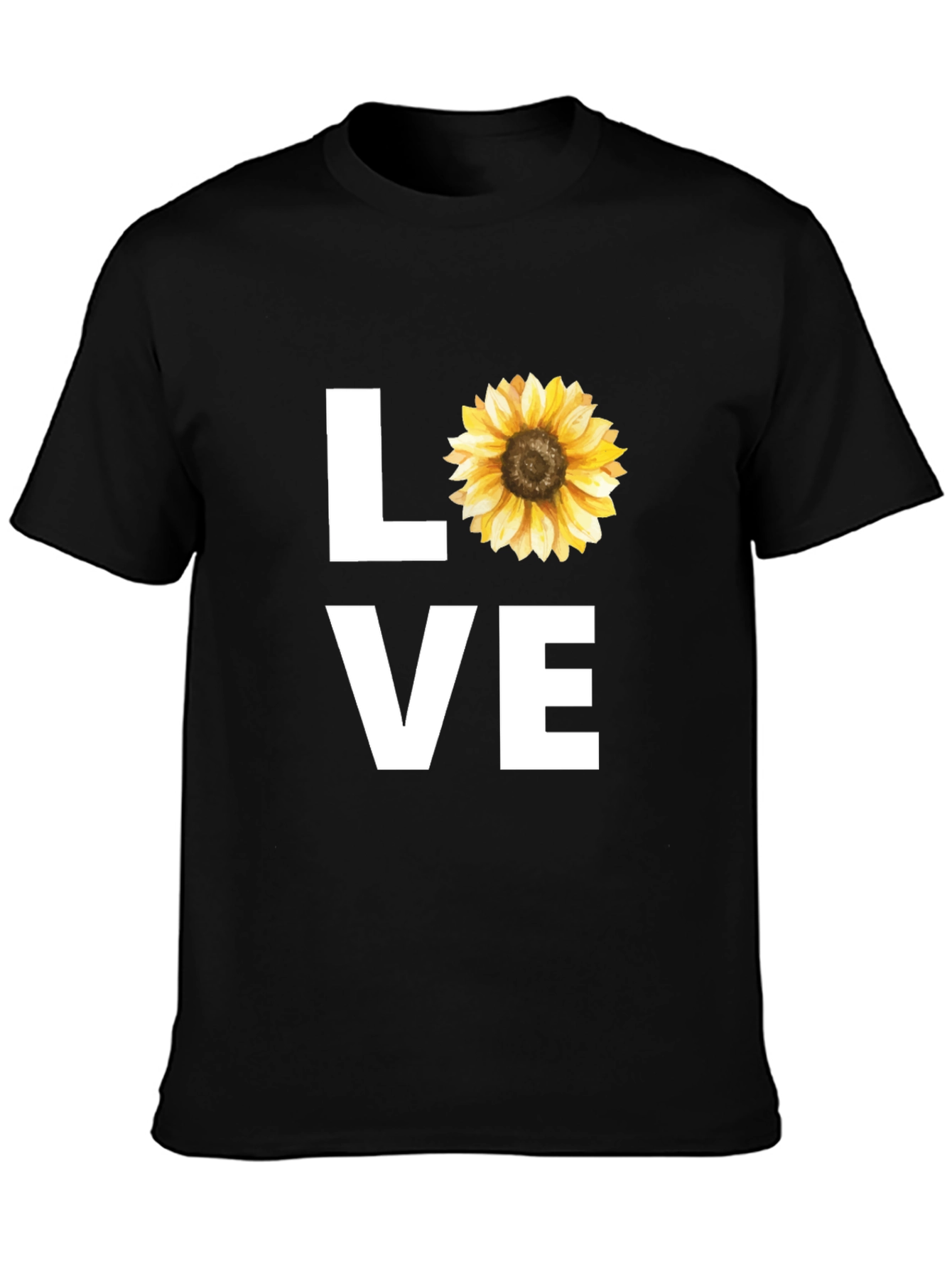 Sunflower LOVE Graphic Tee - Stylish Black T-Shirt