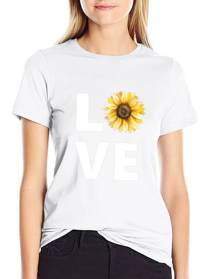 Sunflower LOVE Graphic Tee - Stylish Black T-Shirt