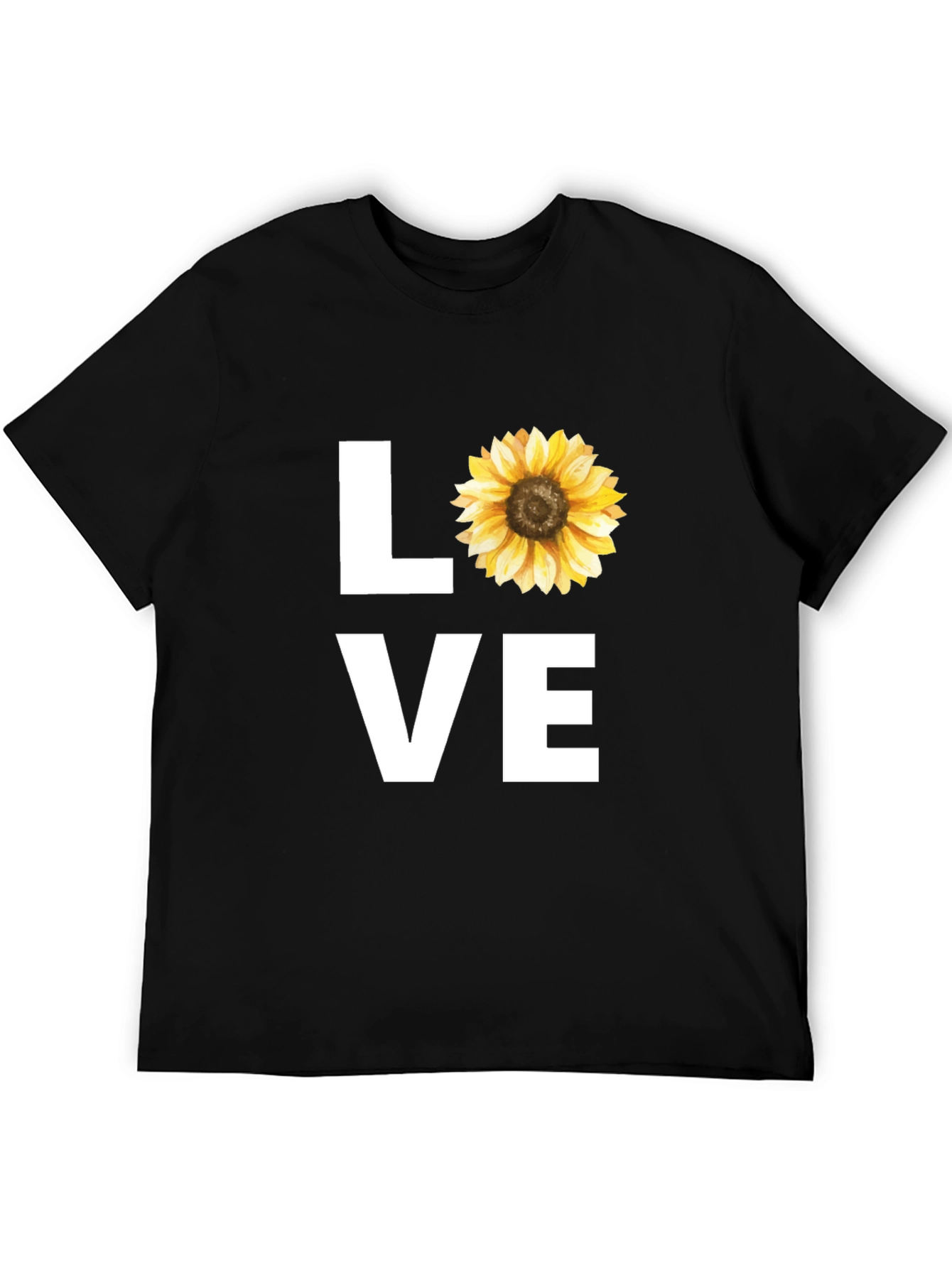 Sunflower LOVE Graphic Tee - Stylish Black T-Shirt