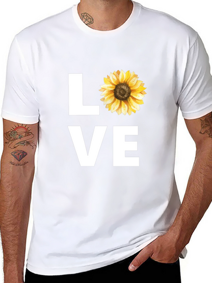 Sunflower LOVE Graphic Tee - Stylish Black T-Shirt