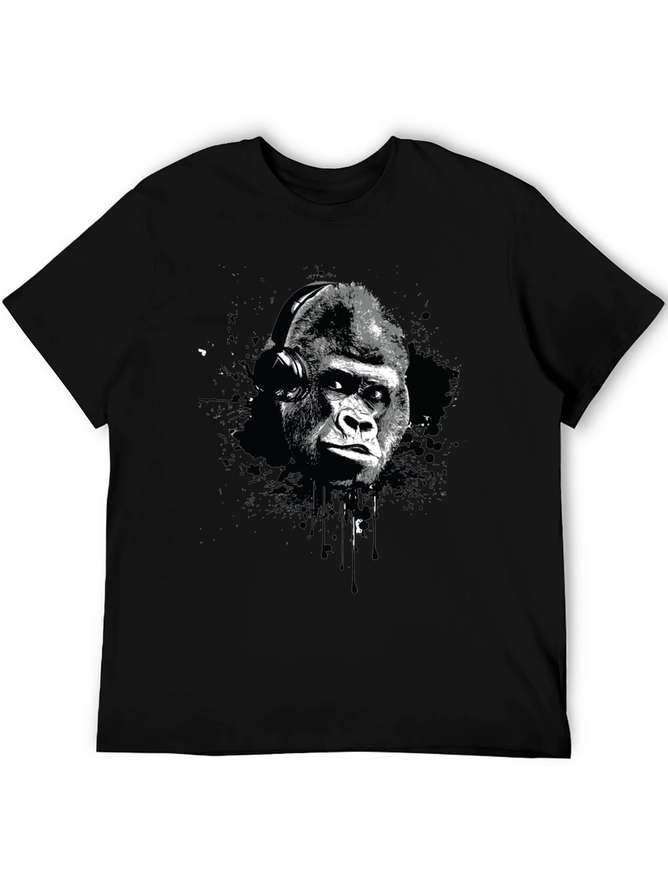 Gorilla Headphone Graphic Print T-Shirt