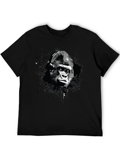 Gorilla Headphone Graphic Print T-Shirt