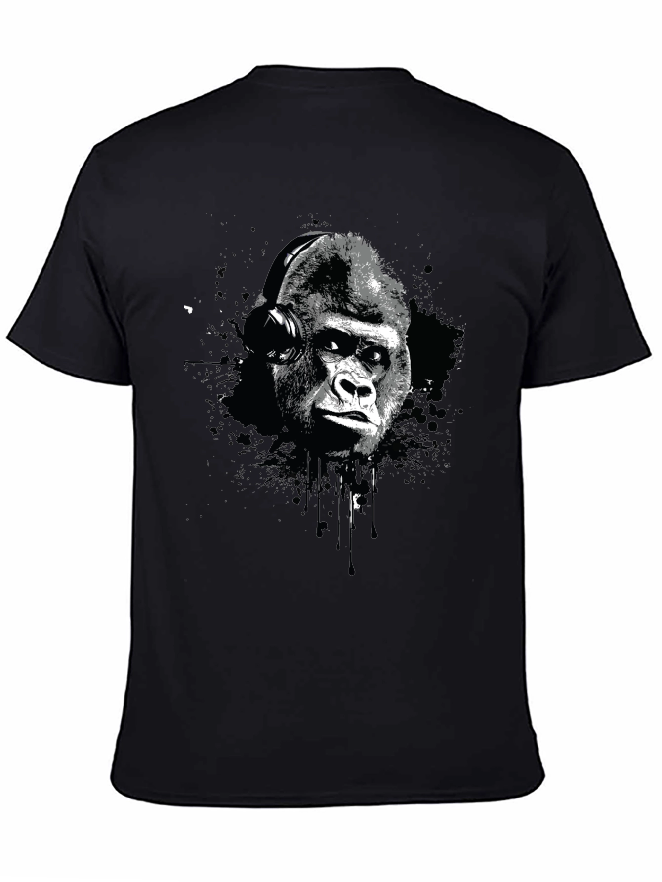 Gorilla Headphone Graphic Print T-Shirt