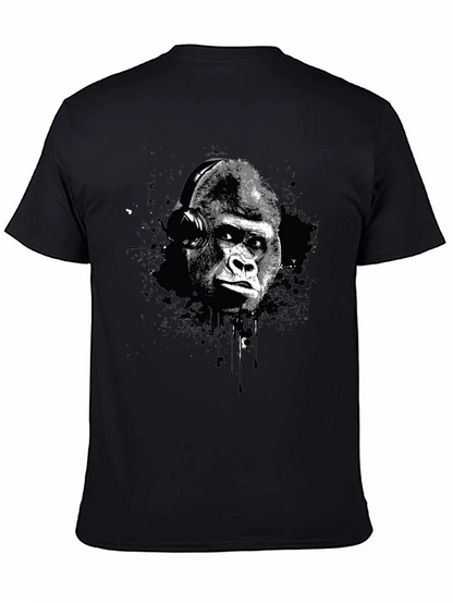 Gorilla Headphone Graphic Print T-Shirt