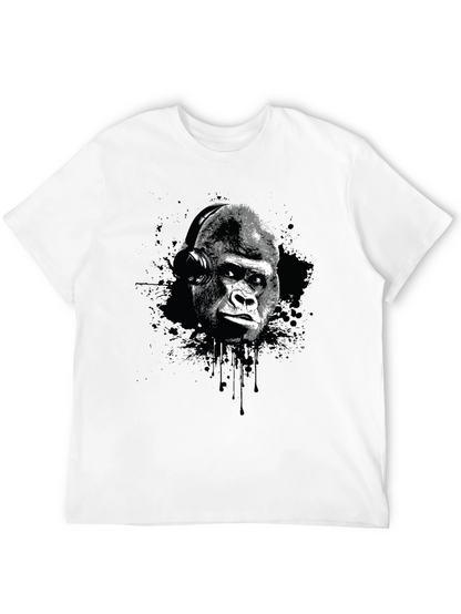 Gorilla Headphone Graphic Print T-Shirt