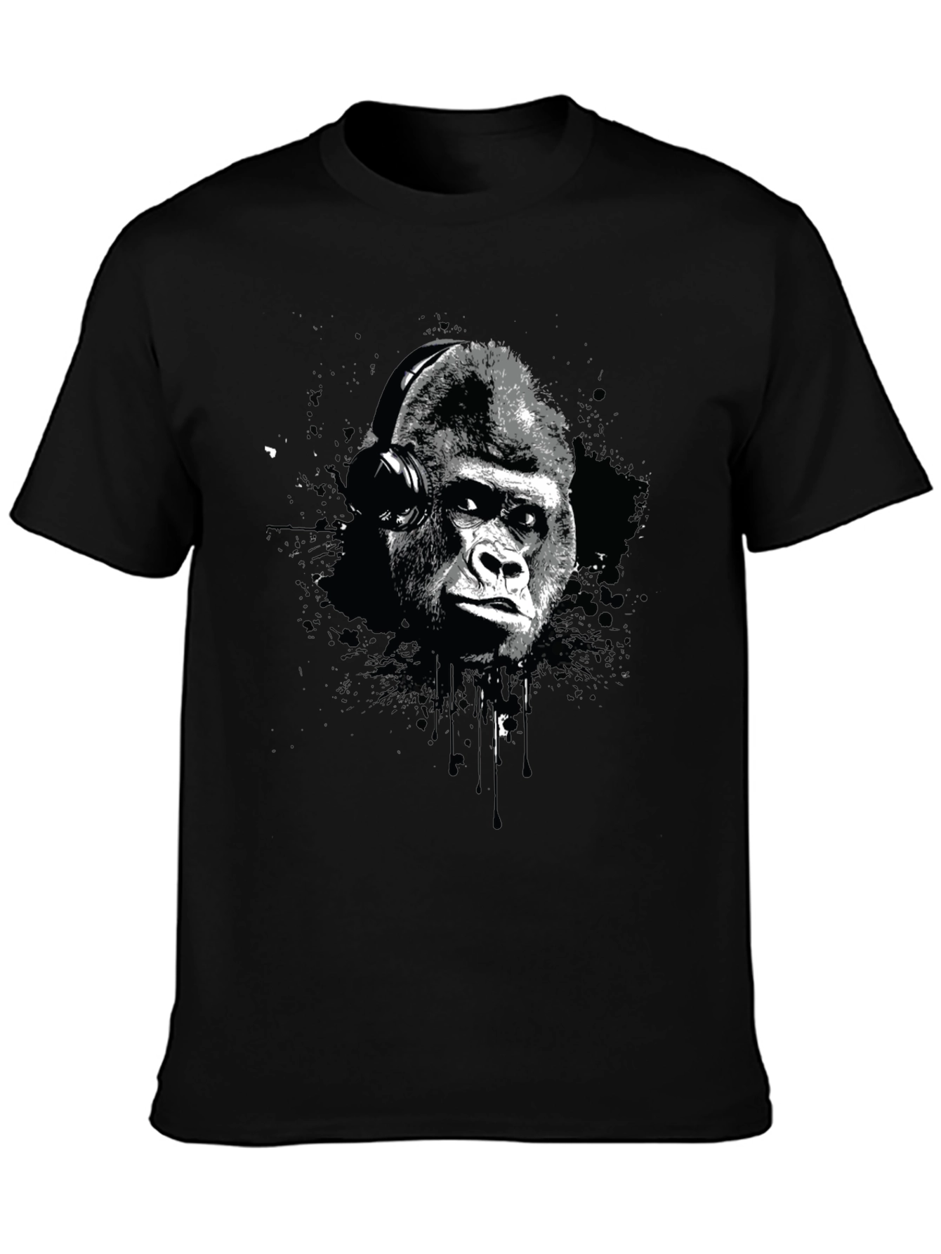 Gorilla Headphone Graphic Print T-Shirt