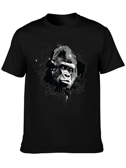 Gorilla Headphone Graphic Print T-Shirt