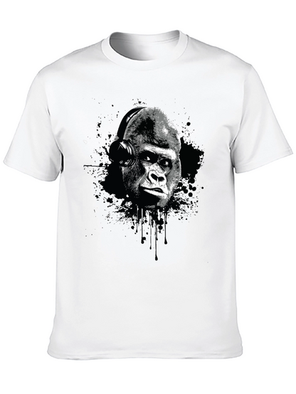 Gorilla Headphone Graphic Print T-Shirt