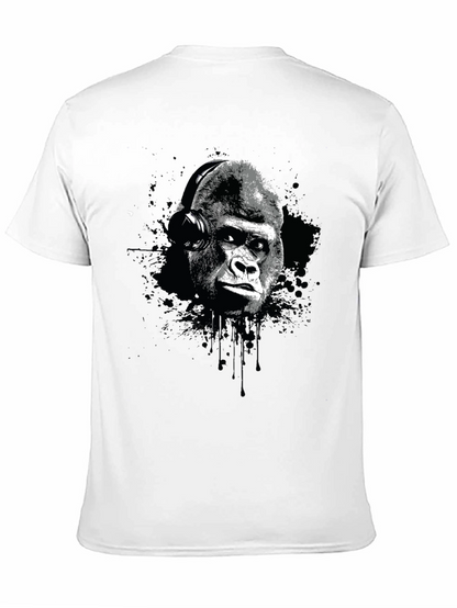 Gorilla Headphone Graphic Print T-Shirt