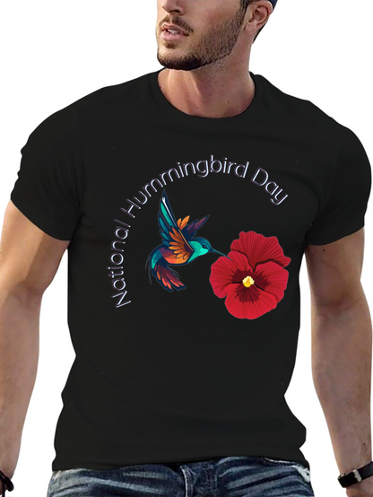 National Hummingbird Day Black T-Shirt