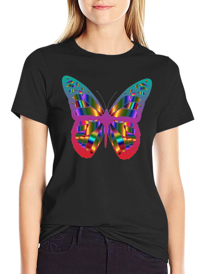 Rainbow Butterfly Graphic T-Shirt
