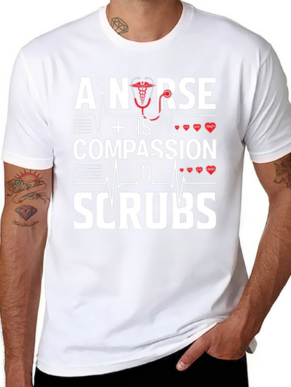 Nurse Compassion in Scrubs Graphic T-Shirt
