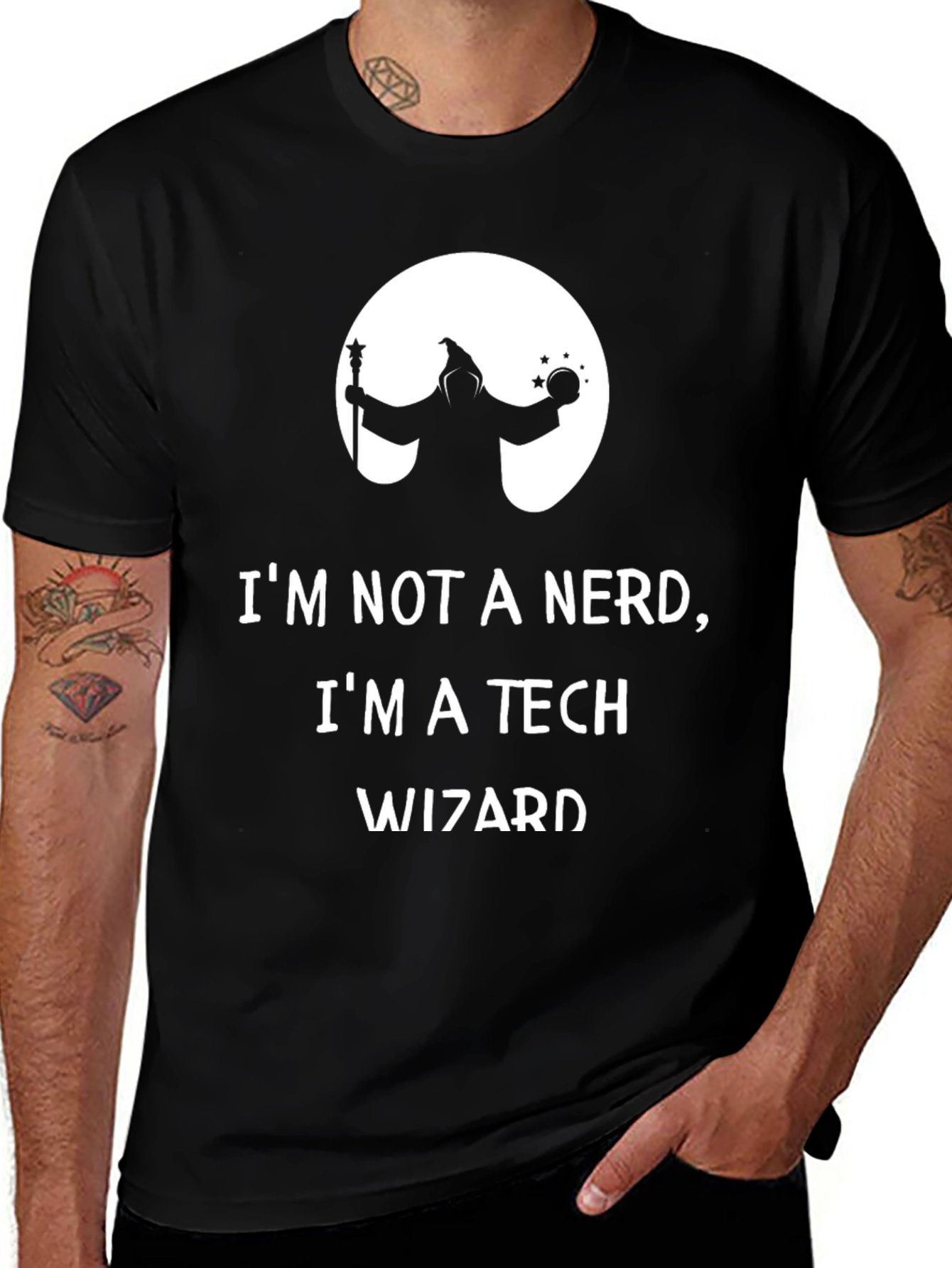 Tech Wizard Graphic Tee - Black