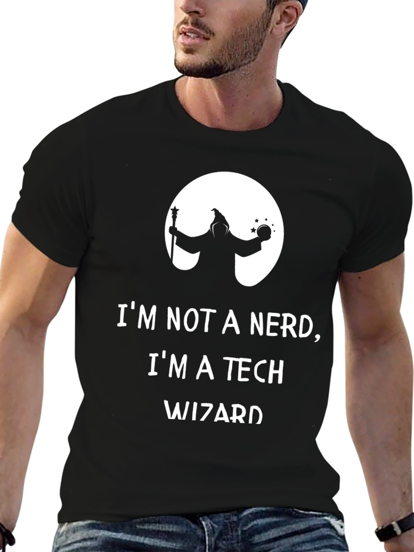 Tech Wizard Graphic Tee - Black