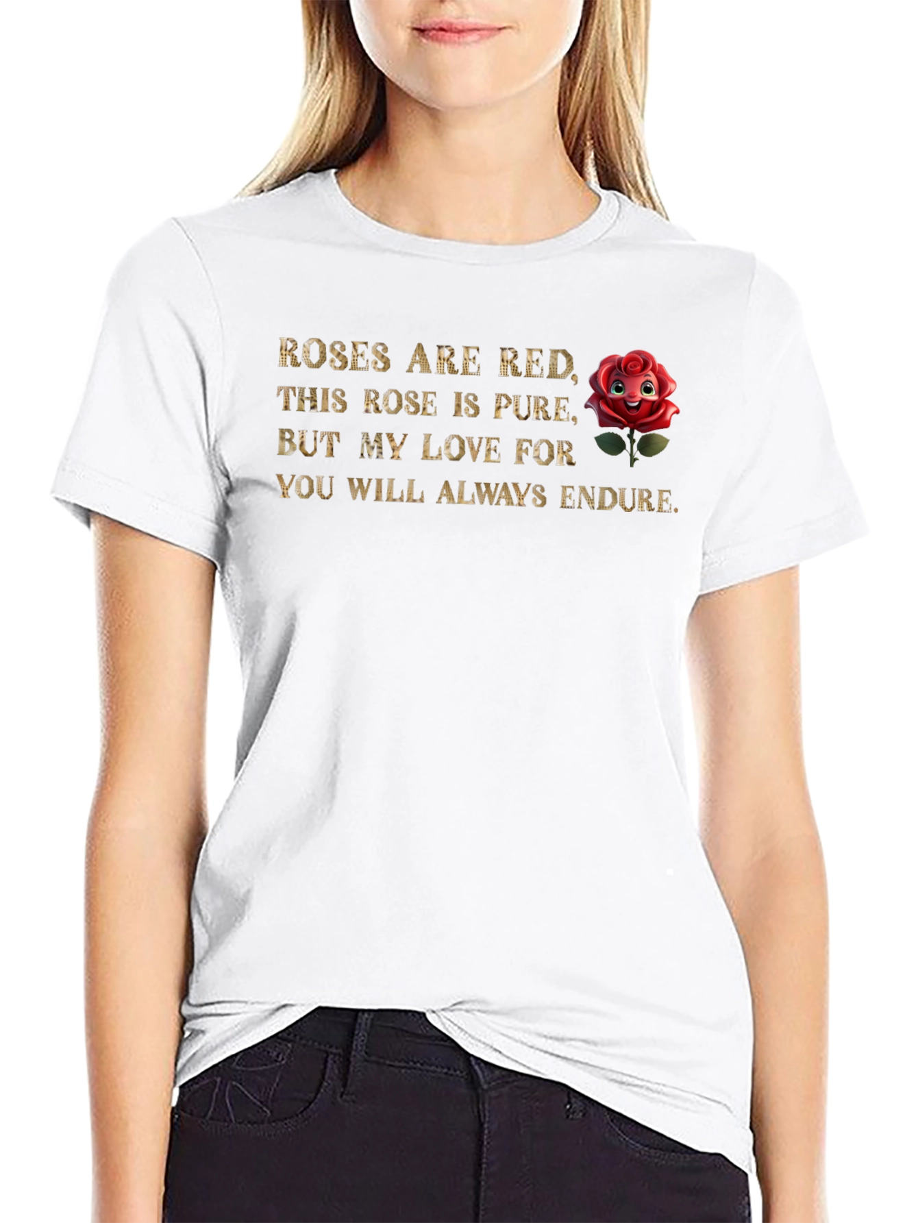 Romantic Rose Poem Graphic Tee