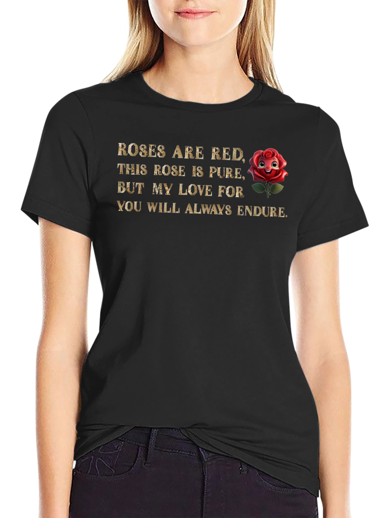 Romantic Rose Poem Graphic Tee
