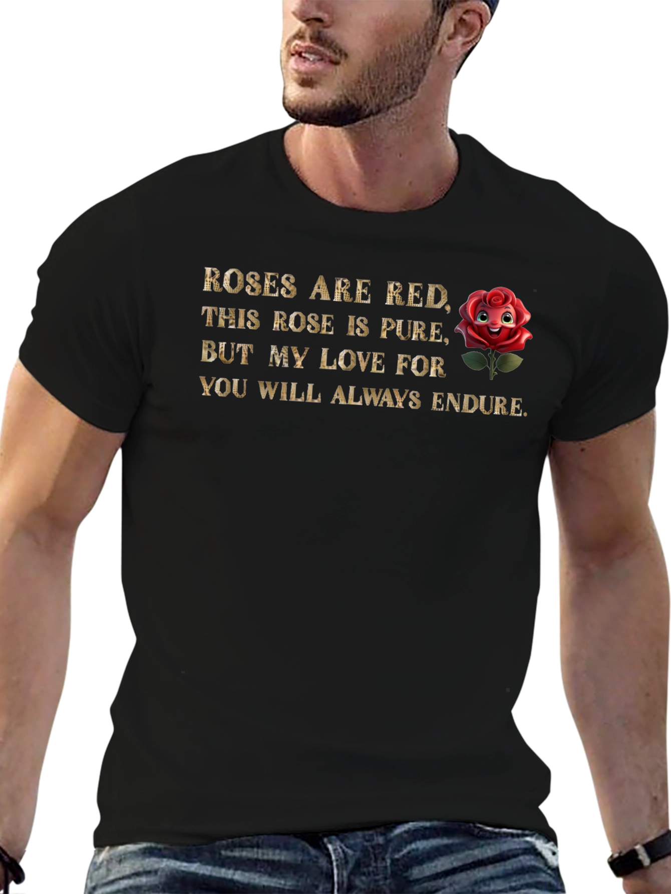 Romantic Rose Poem Graphic Tee