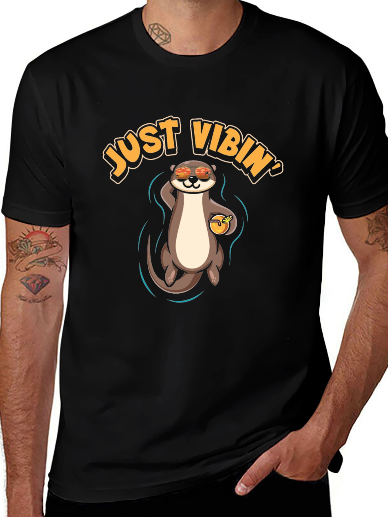 Just Vibin Otter T-Shirt - Cool Summer Vibes