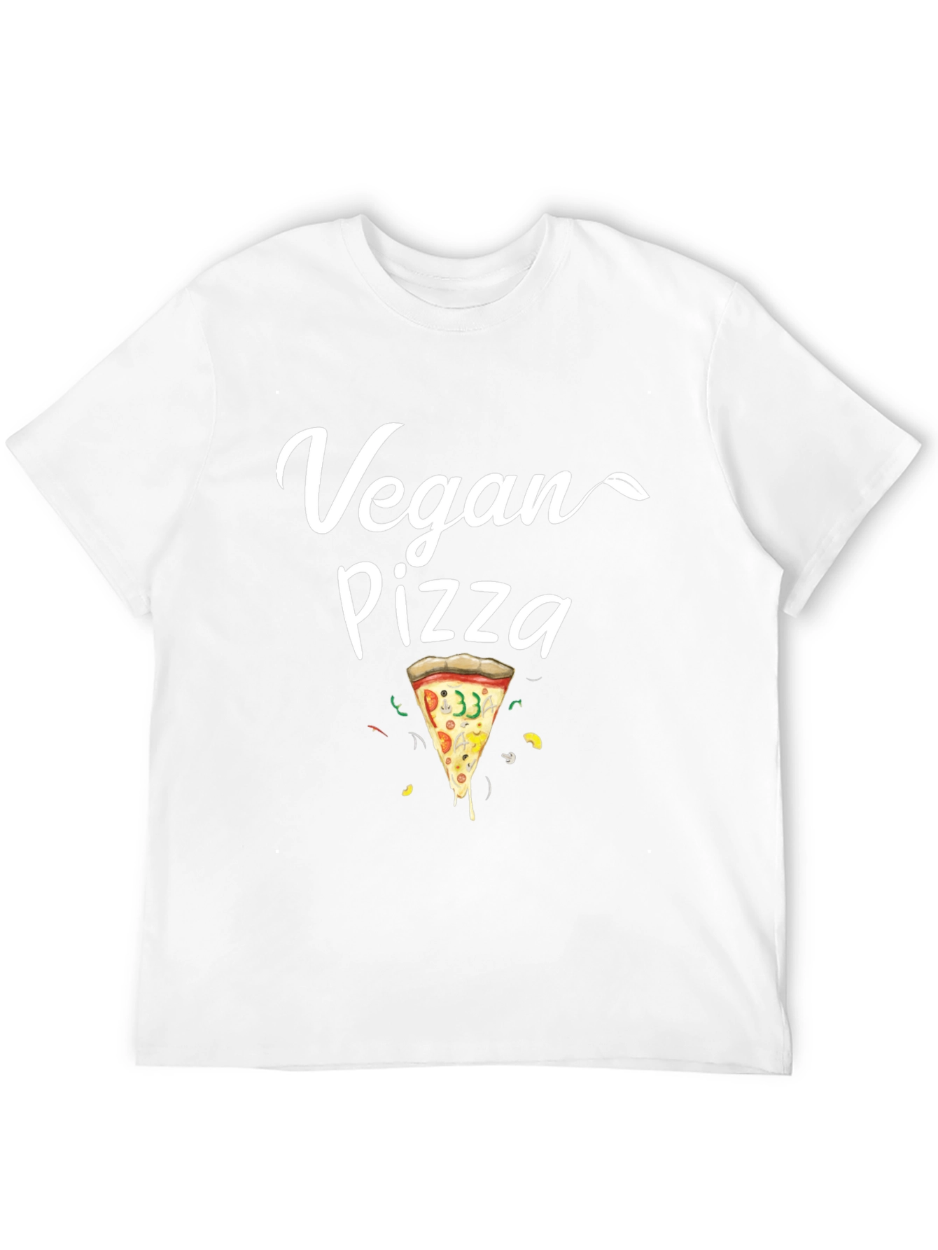 Vegan Pizza T-Shirt - Casual Black Tee