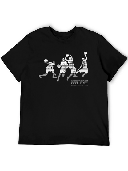 Mens Black Basketball Graphic T-Shirt