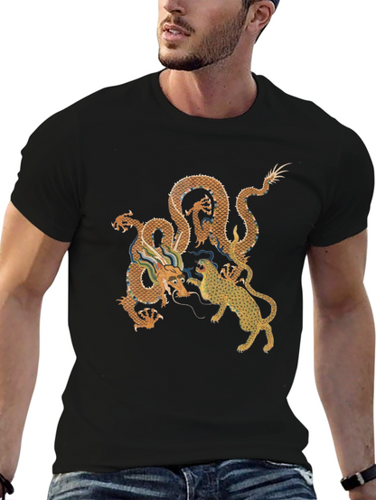Dragon vs. Tiger Graphic Tee - Black
