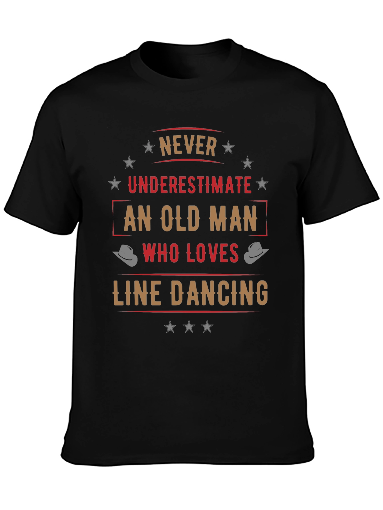 Never Underestimate Old Man Line Dancing T-Shirt