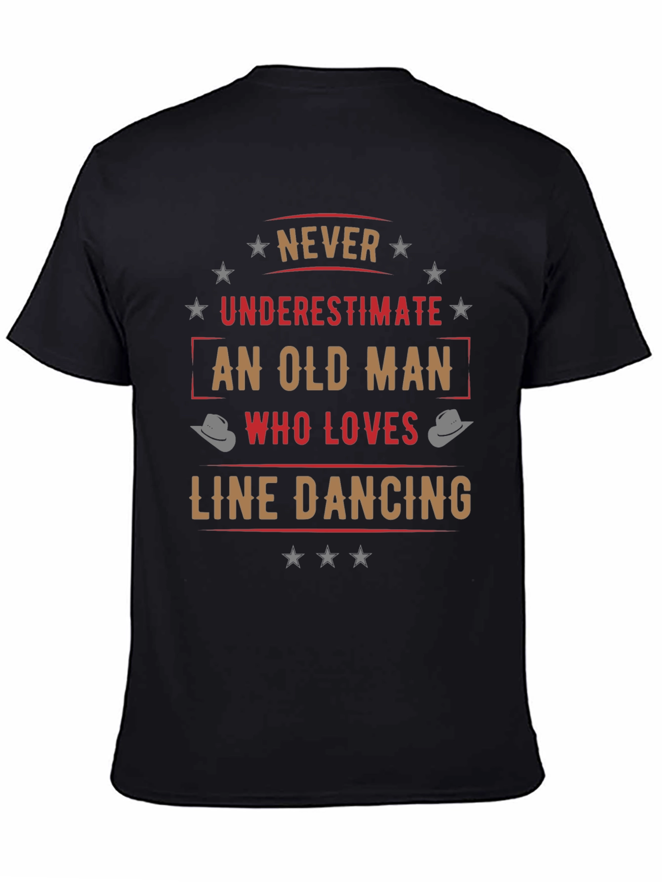 Never Underestimate Old Man Line Dancing T-Shirt