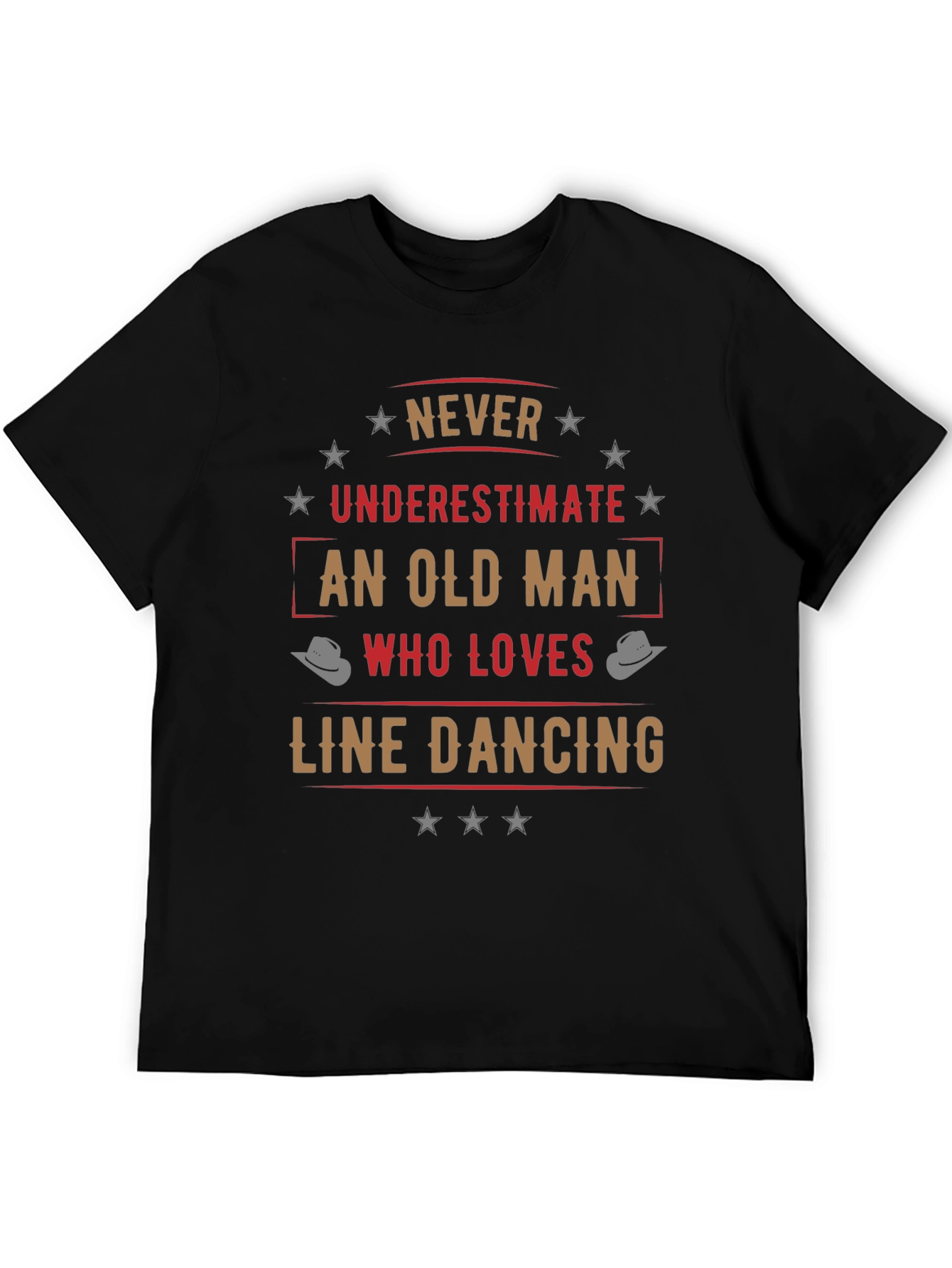 Never Underestimate Old Man Line Dancing T-Shirt