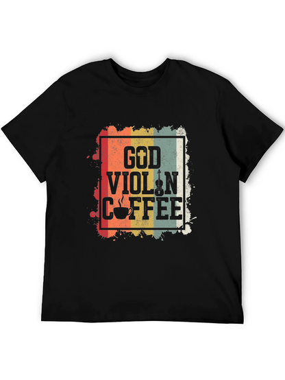 God Violin Coffee Retro Graphic Tee
