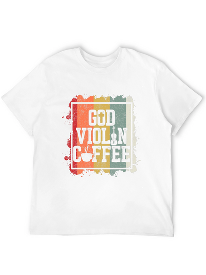God Violin Coffee Retro Graphic Tee