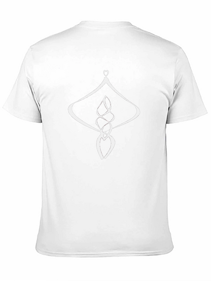 Mens Black Graphic Tee - Abstract White Design