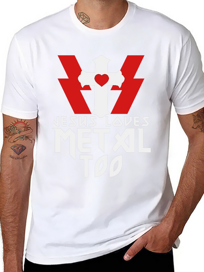 Jesus Loves Metal Too Black T-Shirt