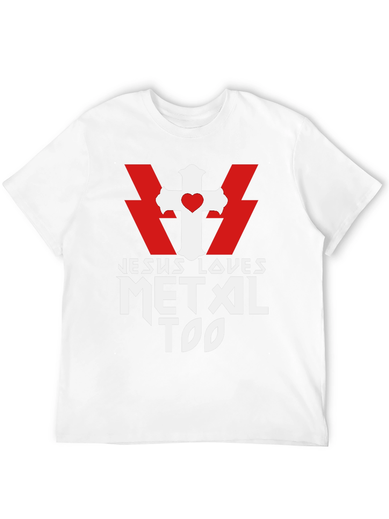 Jesus Loves Metal Too Black T-Shirt
