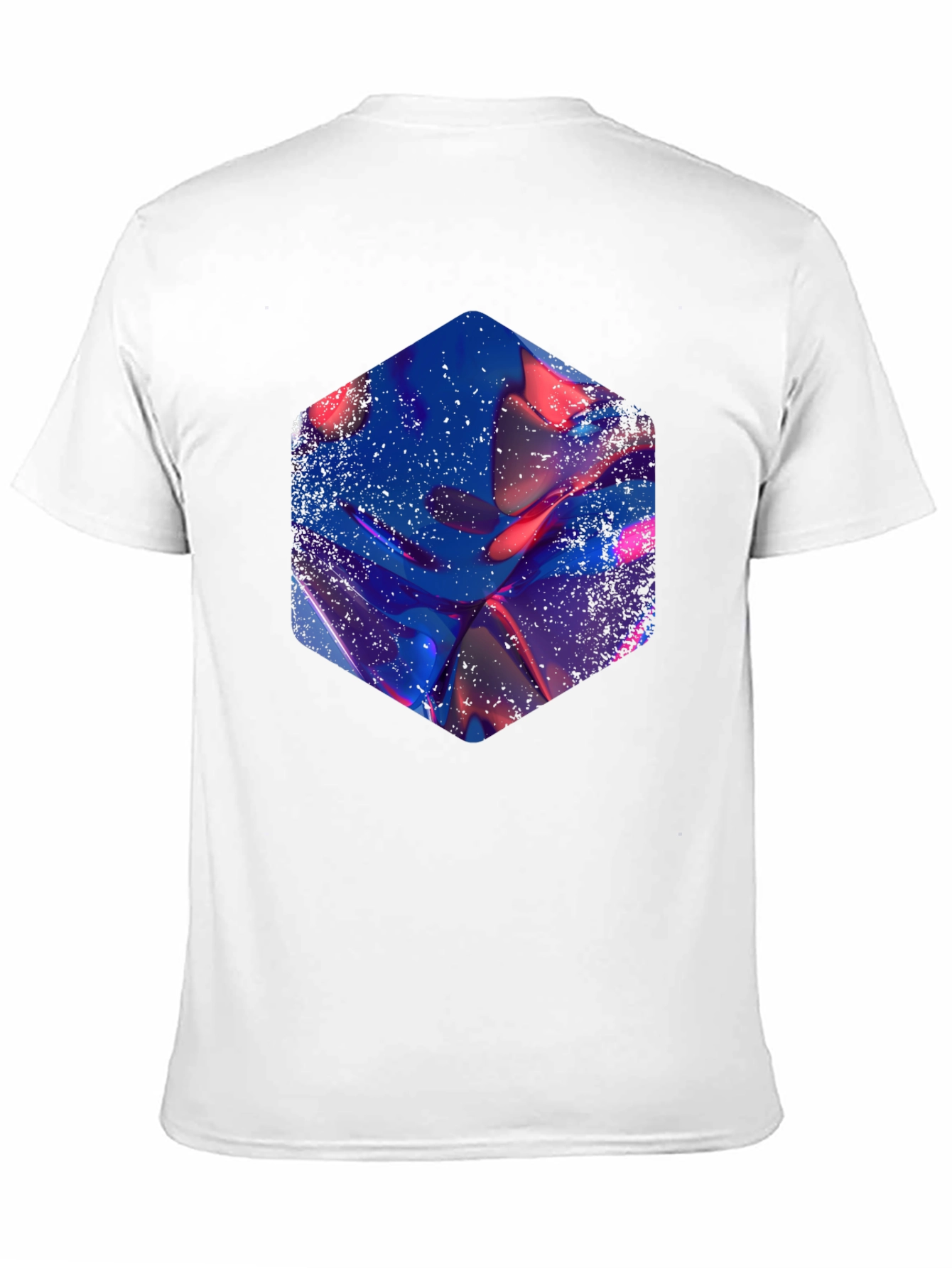 Abstract Hexagon Graphic Print Black T-Shirt