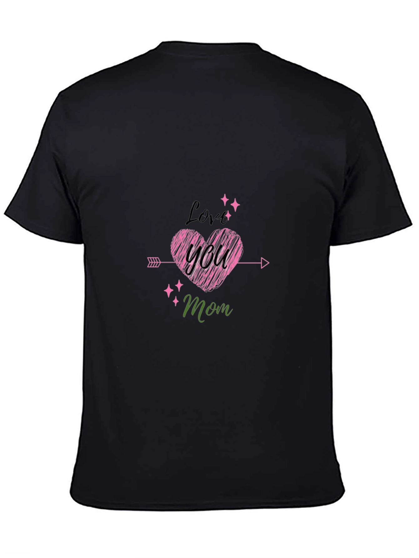 Love You Mom Black T-Shirt Cute Mothers Day Gift