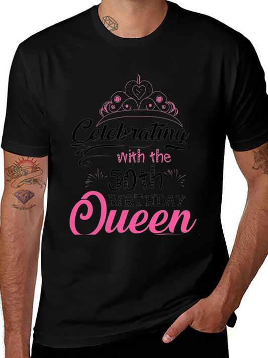 50th Birthday Queen Black T-Shirt