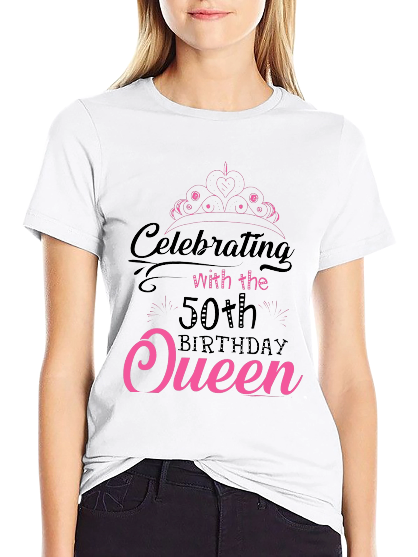 50th Birthday Queen Black T-Shirt