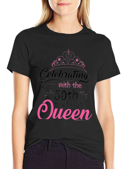 50th Birthday Queen Black T-Shirt