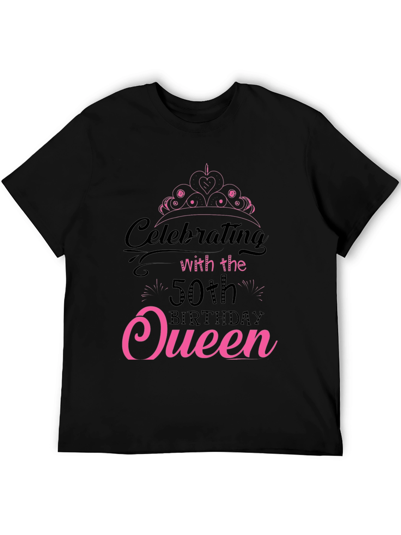 50th Birthday Queen Black T-Shirt