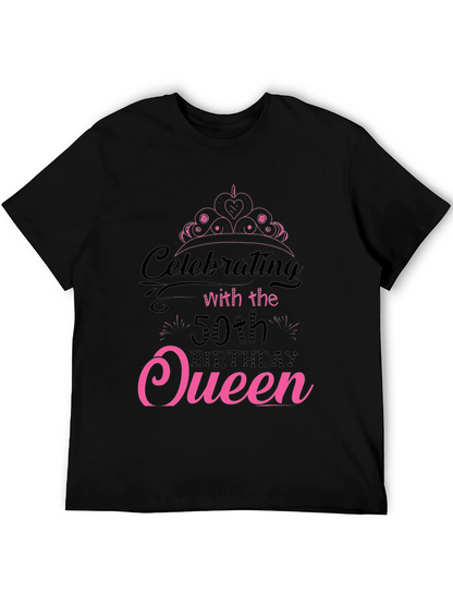 50th Birthday Queen Black T-Shirt