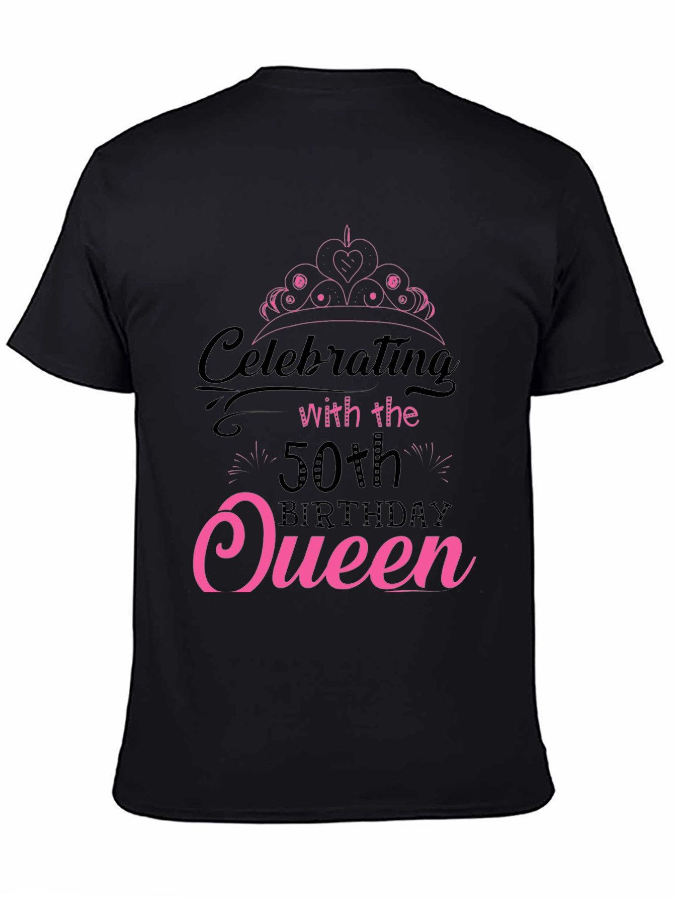50th Birthday Queen Black T-Shirt