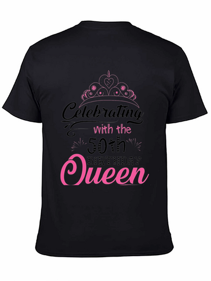 50th Birthday Queen Black T-Shirt
