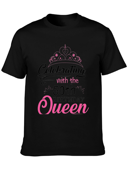 50th Birthday Queen Black T-Shirt
