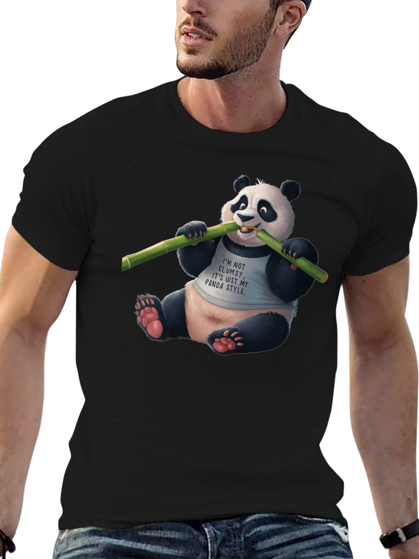 Panda Style Black T-Shirt