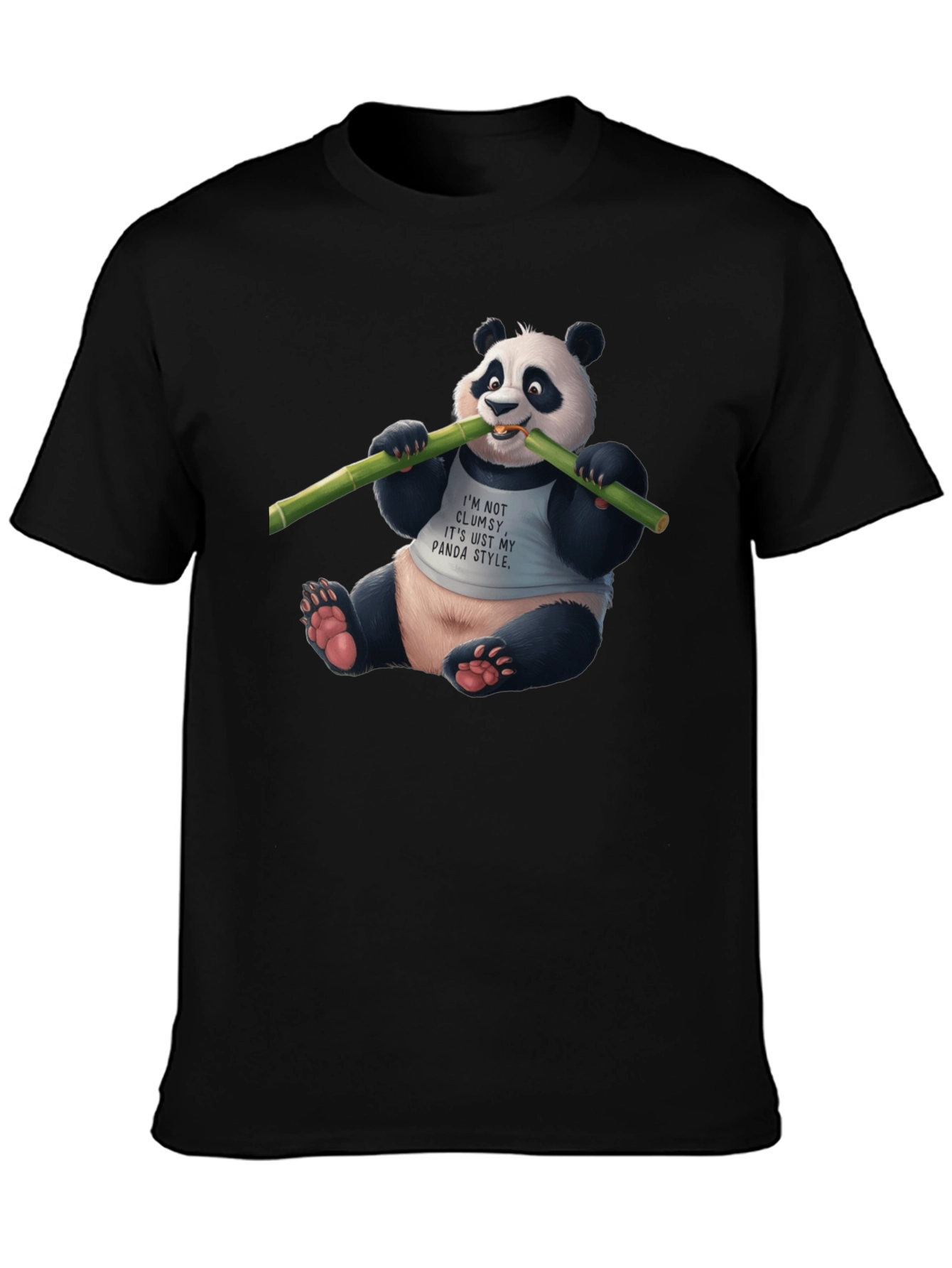 Panda Style Black T-Shirt