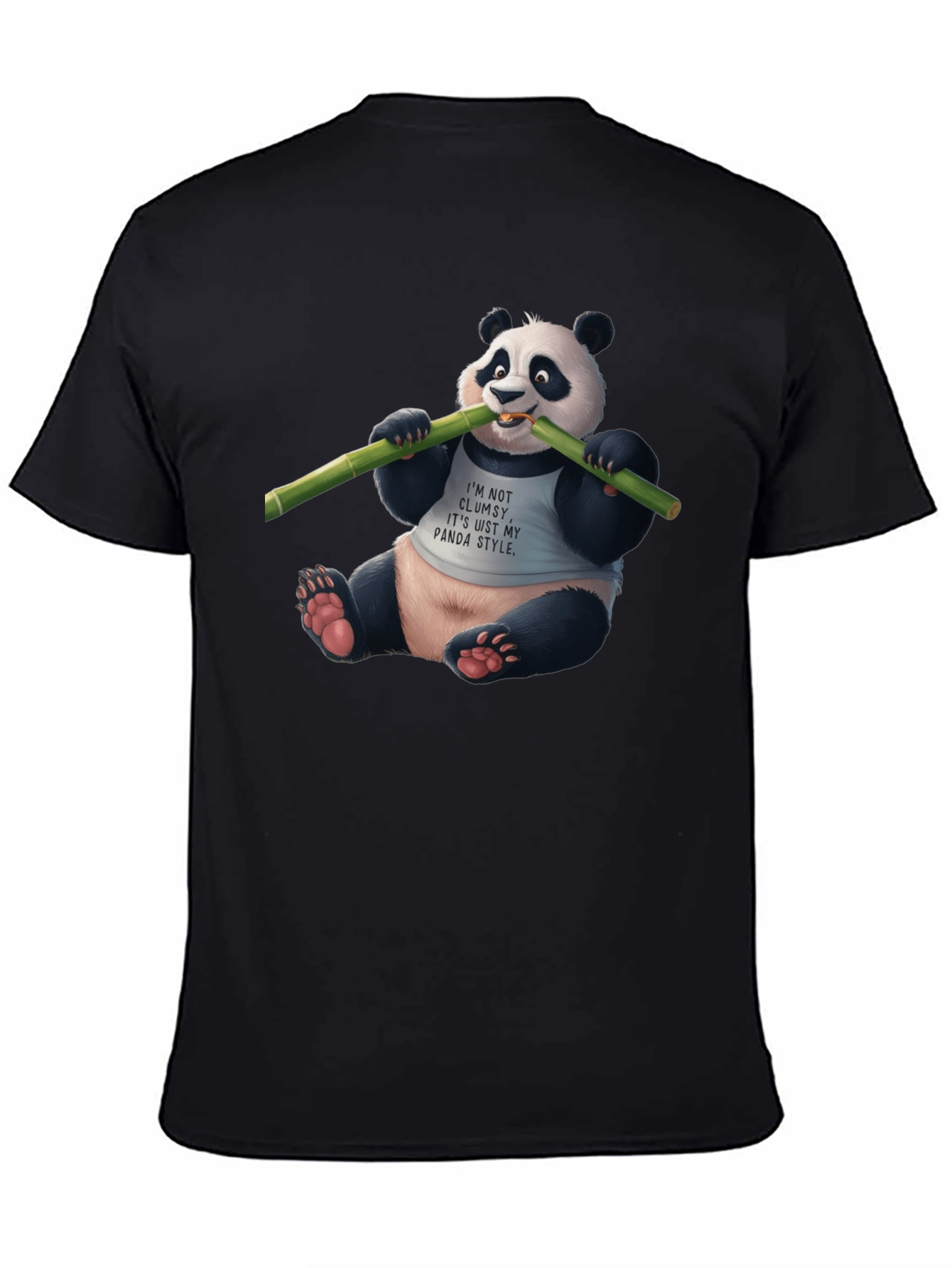 Panda Style Black T-Shirt