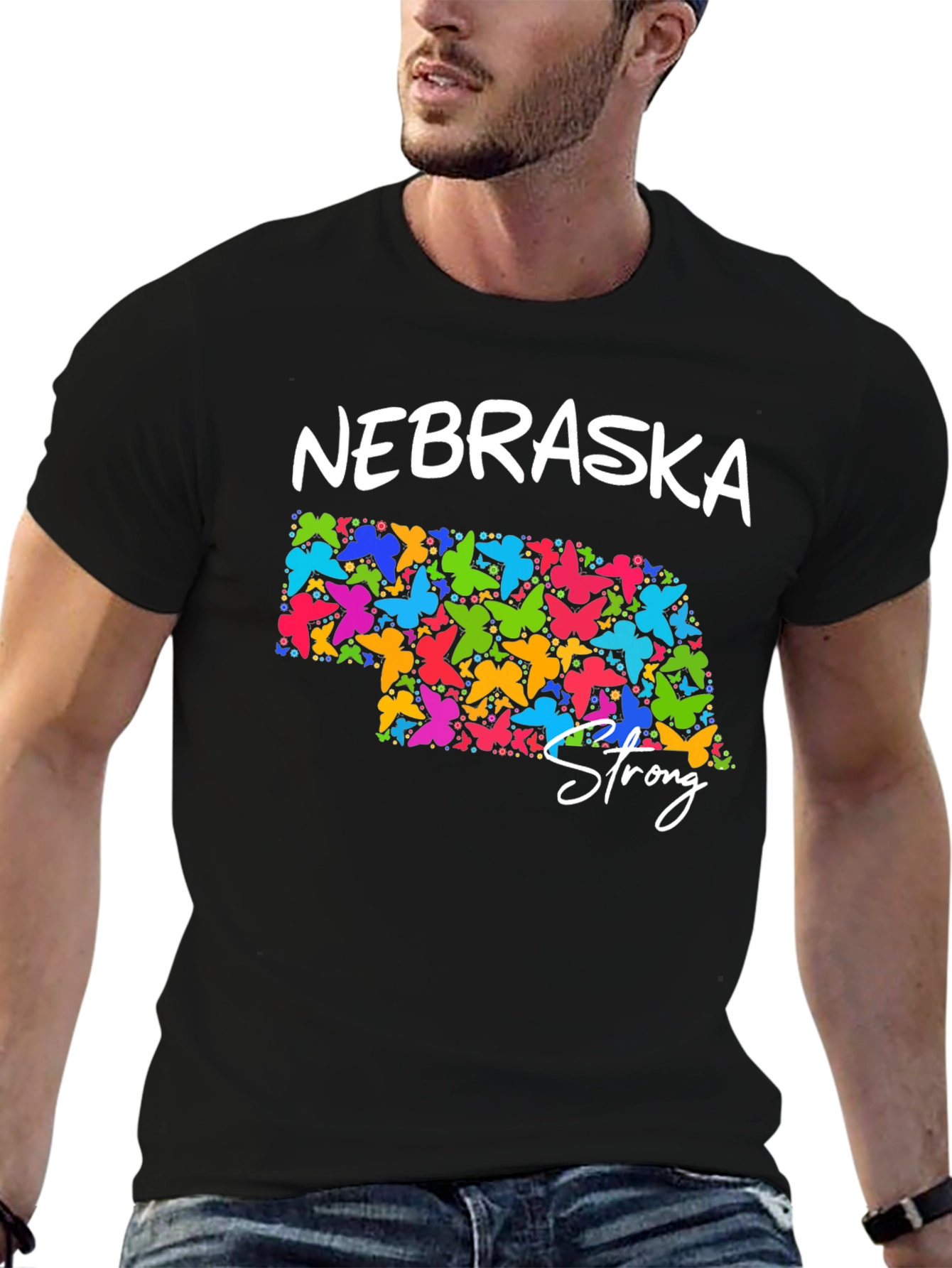 Nebraska Strong Butterfly State T-Shirt