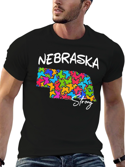 Nebraska Strong Butterfly State T-Shirt