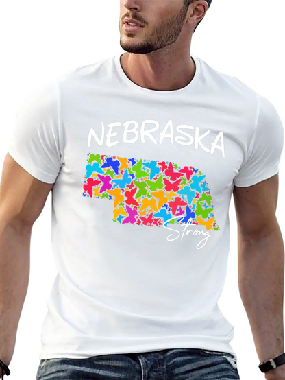 Nebraska Strong Butterfly State T-Shirt