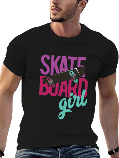 Skateboard Girl Graphic T-Shirt - Casual Style